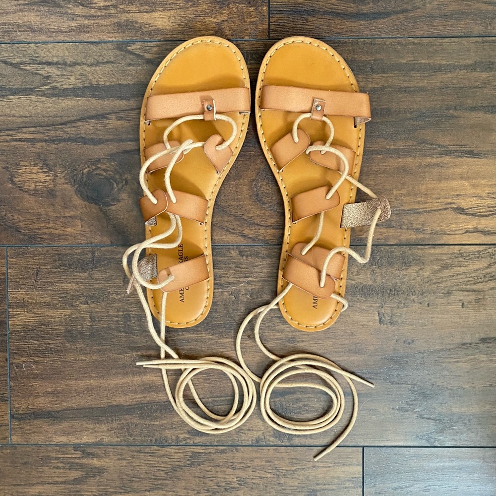 American Eagle lace up sandals